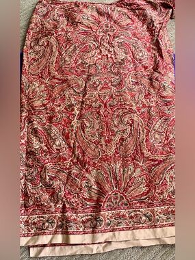 VTG Jones New York Long Wrap Skirt, Side Tie, Silk Twill, 16